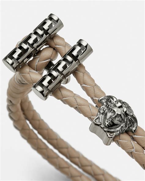 versace gold bracelet men|versace medusa braided leather bracelet.